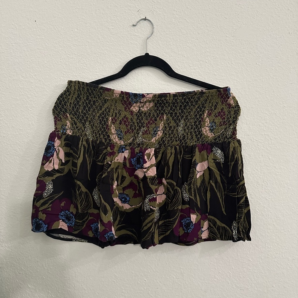 Free people floral print skirt Sz L Hawaiian print vacation beach 🏝️ 🏖️ summer
